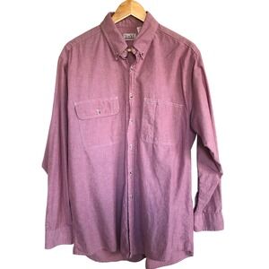 Todd 100%‎ Cotton Button Down Shirt Men's L Mauve Oxford Casual Minimalist
